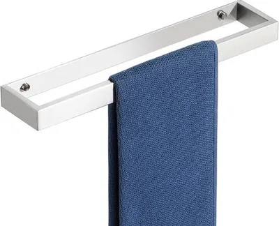 Productafbeelding van Handdoekhouder Zelfklevende Geborsteld Zilver Handdoekenrek Wandmontage Handdoekrail Zonder Boren voor Badkamer Keuken Roestvrij Staal S
