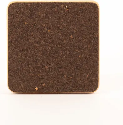 Produktbild von INNA-Glas Quadratischer Untersetzer MANARA, dunkel-Natur, 20x20x2cm - Korkuntersetzer