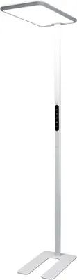 Produktbild von HOME DELUXE Bürolampe aus Aluminium VEKOR - Weiß | Vollspektrum Stehleuchte dimmbar,40W+40W Augenschutz Deckenfluter Neutralweiß 4000K Standleuchte Office Leselampe Kinderzimmer
