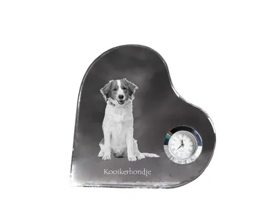 Produktbild von Kooikerhondje - Kristalluhr mit einem Hundebild, Herzregal-Uhr, personalisierte Standuhr der Marke Art-Dog