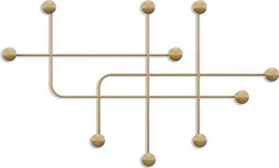 Produktbild von CALICOSY - Wandgarderobe mit 9 Haken aus goldfarbenem Metall H64 cm – SAMARA