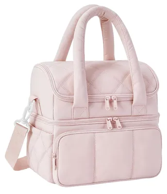 Imagen del producto de Omgoods - Bolsa de almuerzo aislada para mujer - Dos compartimentos, a prueba de fugas, duradera, color rosa