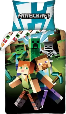 Produktbild von HALANTEX Pościel w zestawie Minecraft zombie Bawełna, 140/200, 70/90 cm