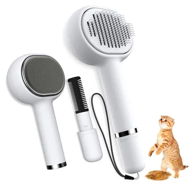 Produktbild von Katzenbürste [3-in-1] Tierhaarentferner und Kamm für Hunde, Katzen und Kaninchen