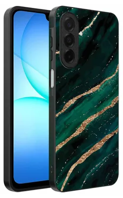Image de Convient pour Samsung Galaxy A17 Coque de téléphone avec impression marbre - Coque arrière TPU design marbre - Vert Or - Smartphonica