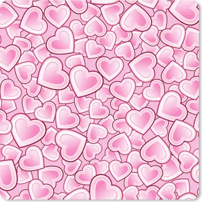 Produktbild von MuchoWow® Mauspad Mousepad Mädchen - Herzen - Rosa - Muster - Mädchen - Kind - Kinder 30x30 cm - Mousepads - Maus Mat - Pad - Mausunterlage - Gaming