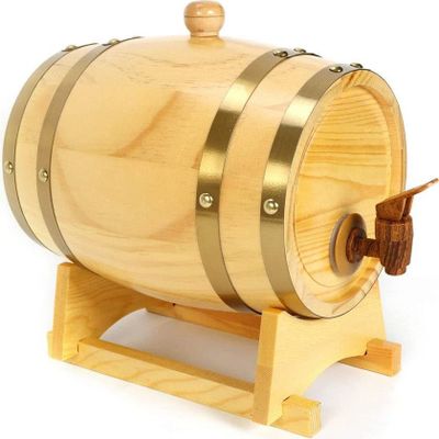 3 litrové dřevěné sudy na víno Whisky Cask Oak Barrel Liqueur Schnapps Cask, vhodné pro domácnost, bar, párty a banket, narozeninový dárek pro ni/něj, kvalitní whisky
