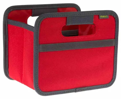 Produktbild von meori Mini, Aufbewahrungskorb, Grau, Rot, Quadratisch, Polyester, Einfarbig, Drinnen