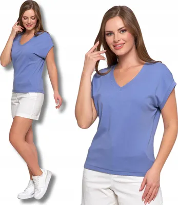 Produktbild von Moraj | Damen T-shirt - Größe S - Gekämmte Baumwolle - Einfacher Schnitt - G³adki Top