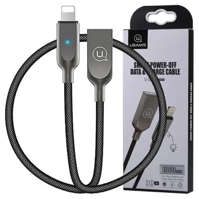Obrázok produktu pre Usams U-Sun Lightning Vypínací Kábel Čierny/Čierny 1,9 M Ipysusb201 (Us-Sj170)