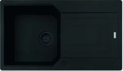 Produktbild von FRANKE Spüle URBAN UBG 611-86 in BLACK MATT - BLACK COLLECTION mit Excenterbedienung Drehknopf Edelstahl / Ausschnittmaß 840 x 480 mm R15 / Granitspüle