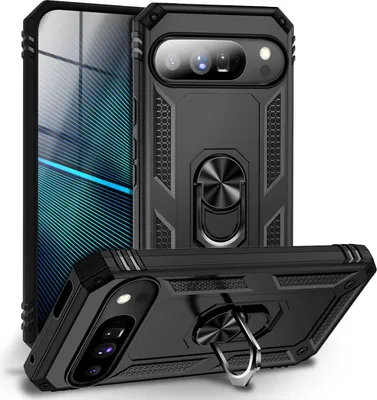 Obrázek produktu pro Pouzdro "RingDefend" pro Google Pixel 10 Pro XL - vojenské pancéřované ochranné pouzdro, 360° držák a stojan, outdoorové pouzdro - černé