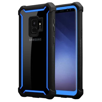 Immagine prodotto di Custodia Cadorabo per Samsung Galaxy S9 custodia protettiva in blu custodia per cellulare TPU silicone bordo vetro posteriore acrilico