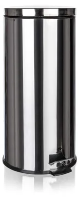 A stainless steel pedal bin is shown against a white background.