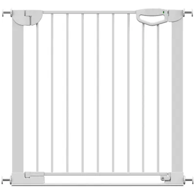 Produktbild von GEUTHER Easylock Flat Step Treppen- & Türschutzgitter | Weiß | 83–90 cm | Ohne Bohren | Flacher Trittbalken | Auto-Close | DIN EN 1930:2011