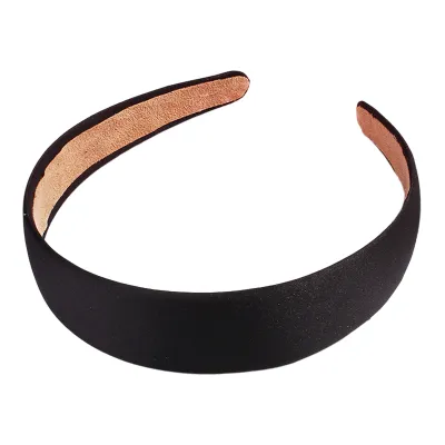 Produktbild von cm breiter Haarreif, einfarbig, mit Stoff umwickelt, weiches Haarband, vielseitiges Haar-Accessoire, Schwarz