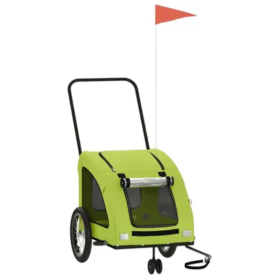 Produktbild von vidaXL Fahrradanhänger Hunde Grün Oxford-Gewebe und Eisen