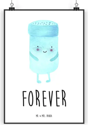 Produktbild von Mr. & Mrs. Panda Bild Beste Freunde Salz DIN A4 - Weiß - Geschenk, drucke, wanddeko, Fehlende Keywords, Lustige Sprüche, Plakat, Wandbild, kunstdruck poster