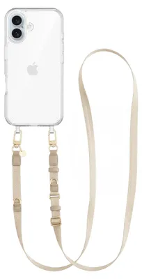 Produktbild von Lanyard strap - Beige - Transparant Cord Hülle  - Kompatibel mit iPhone 17