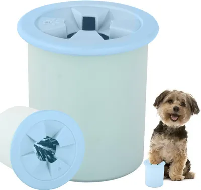 Produktbild von Pfotenreiniger für Hunde und Katzen, Silikonbecher, Silikonhaare mit Pfote