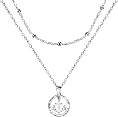 Immagine prodotto di Collana da donna in argento 925 con ciondolo a forma di ancora, regalo per la mamma e la fidanzata