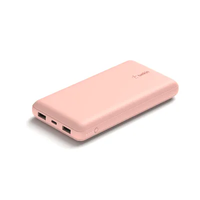 Immagine prodotto di Belkin Powerbank 20.000mAh rosa 15W+cavo USB-A/C 15cm BPB012btRG