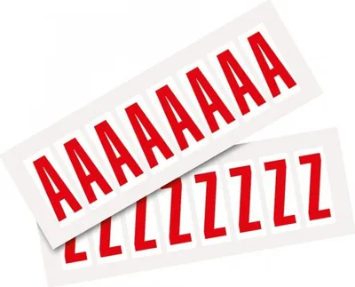 Produktbild von Dreifke® Aufkleber I Kombipackung Buchstabe A-Z, weiß/rot, Folie, SH 50mm, 22...