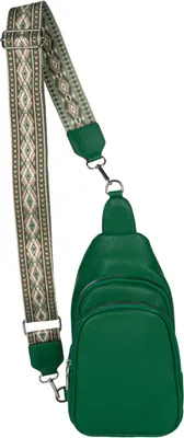 Produktbild von styleBREAKER Damen One Shoulder Rucksack, Geometrisch gemusterter Schultergurt, Einfarbige Crossbody Bag, Cityrucksack, Sling Bag 02012400