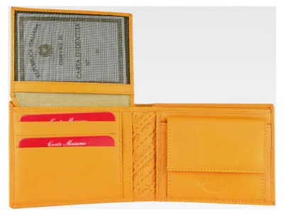 Produktbild von Herren-Geldbörse aus echtem Leder, handgefertigt, mit RFID-Schutz und Geschenkbox