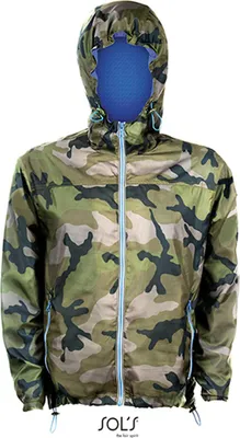 Produktbild von SOLs 01171 | Uni Lined Windbreaker Skate - Farbe: Camo/Royal Blue - Größe: M