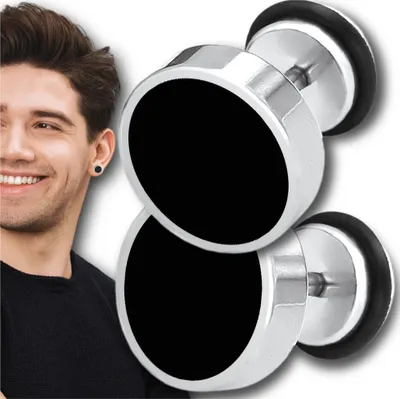 Produktbild von Ohrstecker für Herren und Damen, Chirurgenstahl, silberne 8-mm-Creolen