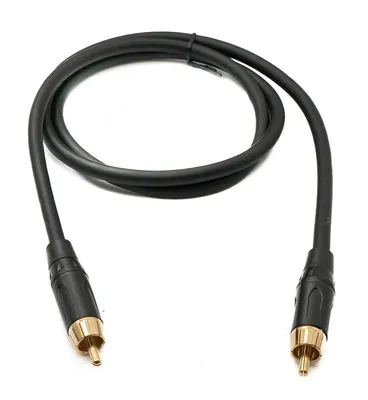 Produktbild von SYSTEM-S Audio Cinch RCA Kabel 100 cm 1 polig Stecker zu Stecker Adapter in Schwarz