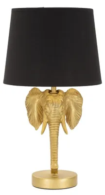Image de Mauro Ferretti lampe de table éléphant E27 Ø 25x43 cm or noir