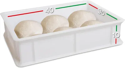 Immagine prodotto di Contenitore per impasti in polietilene, capacità 12 litri, dimensioni 30 x 40 x 10 cm, adatto per impasti lievitati