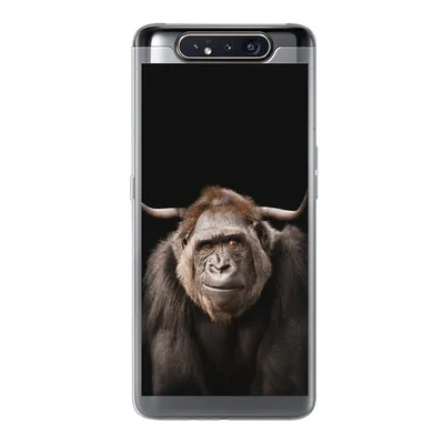 Produktbild von MuchoWow® Handyhülle Schutzhülle Hülle für Samsung Galaxy A80 Affe - Schottischer Highlander - Schwarz Silikon Softcase Handy Hülle - Schutzdeckel