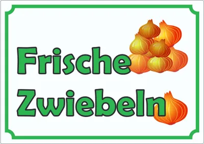 Produktbild von Werbeaufkleber Aufkleber Zwiebeln A6 (105x148mm)