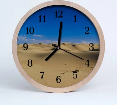 Produktbild von Holzuhr 30fi cm wanduhr - Wüste Landschaft