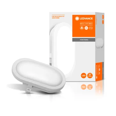 Zdjęcie produktu dla Lampa LED Przemysłowa Zewnętrzna Kinkiet Elewacyjny 11W 840lm 4000K IP54 Biały Z Modułem Awaryjnym Bulkhead Ledvance