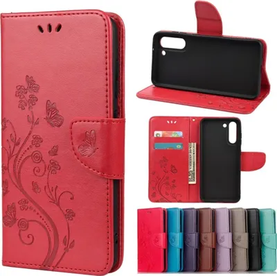 Produktbild von König Design Hülle kompatibel mit Samsung Galaxy S21 FE Kunstleder Handyhülle - Handy Case Rot