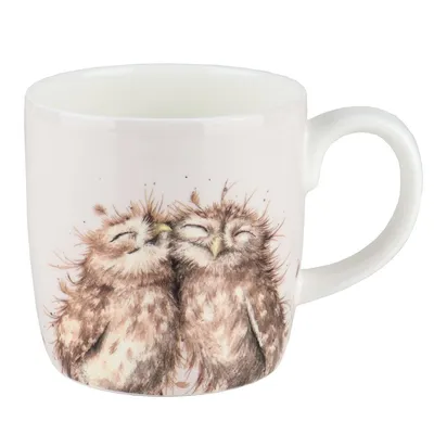 Produktbild von Wrendale Designs Porzellan-Becher Kuschel-Eulen | ca. 400ml