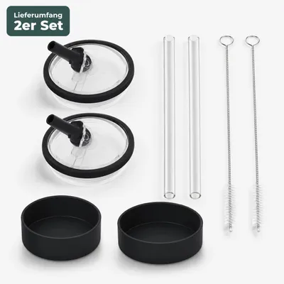 Produktbild von Silikon Deckel 2 Stück Stanley 40oz Bodenschutz AEROWYN Zubehör Ersatz Schwarz