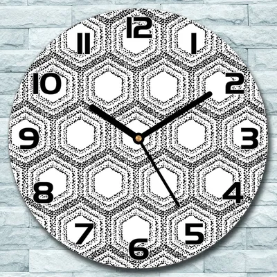 Produktbild von Wanduhr aus Glas Rund fi 30 Geometrische Formen Quarz Deko Wohnzimmer Büro