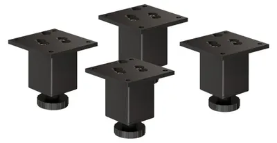 Produktbild von 4er Set sossai Höhenverstellbare Aluminium Möbelfüße 80mm in Schwarz Schrankfüße Sockelfüße