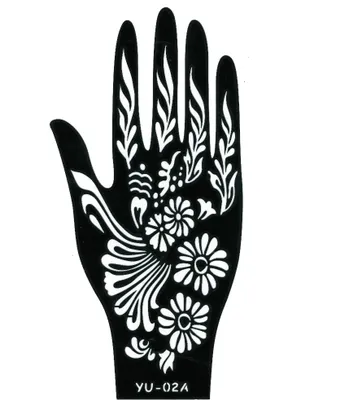 Produktbild von Henna Tattoo Schablone für die rechte Hand