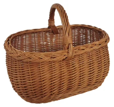 Produktbild von Einkaufskorb aus Weide Pilzkorb Oval Braun 46x32x35 cm