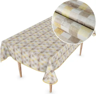 Produktbild von Tischdecke Wachstuch Premium Ornamente Beige Robust Wasserabweisend Breite 140 cm Länge 120 cm