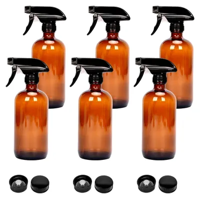 Produktbild von Braunglas-Sprühflasche, nachfüllbar, für ätherische Öle und Reinigung, 500 ml, 6 Stück