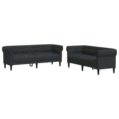 Produktbild von 2-tlg. Sofagarnitur Schwarz Stoff