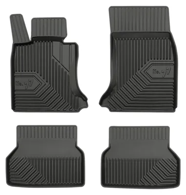 Image de Tapis de sol en caoutchouc pour BMW Seria 5 E60 2003-2010 (berline) – 4 pièces, noirs, sur mesure