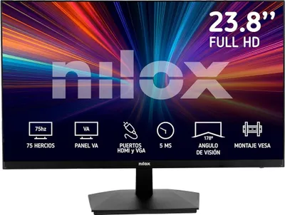 Nilox NXM24REGWEB01 23.8? 1080p 75Hz IPS Webcam Altavoces VESA Ajuste Altura